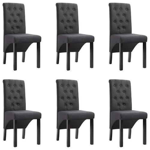 Spisebordsstole 6 stk. stof mørkegrå