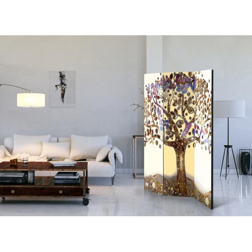 Skærmvæg Gyldent Træ 135 x 172 cm - 3-panels rumdeler