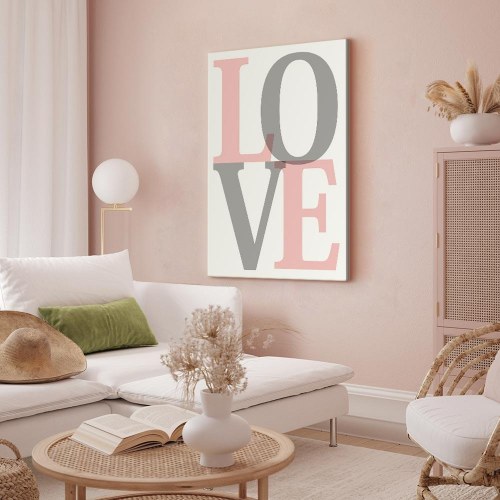 Lærredsbillede Grey Love 1 del - lodret