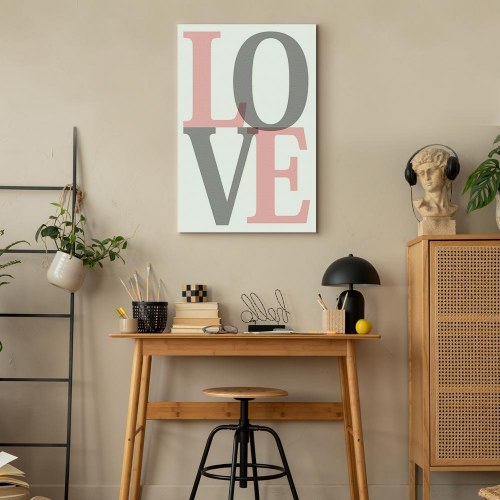 Lærredsbillede Grey Love 1 del - lodret