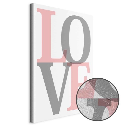 Lærredsbillede Grey Love 1 del - lodret