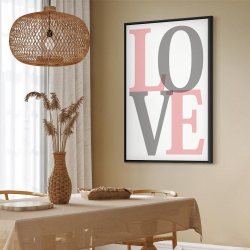 Lærredsbillede Grey Love 1 del - lodret