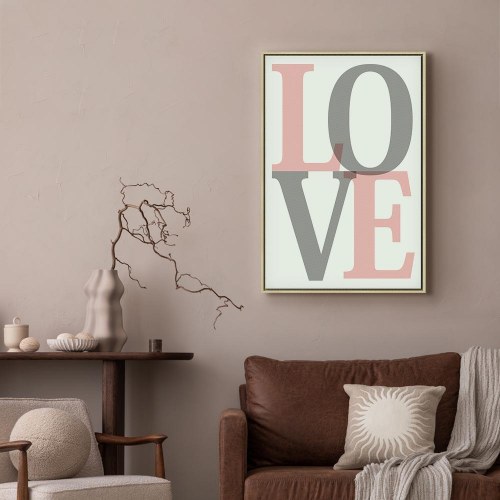 Lærredsbillede Grey Love 1 del - lodret