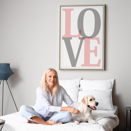 Lærredsbillede Grey Love 1 del - lodret