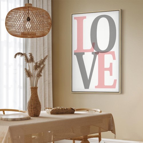 Lærredsbillede Grey Love 1 del - lodret