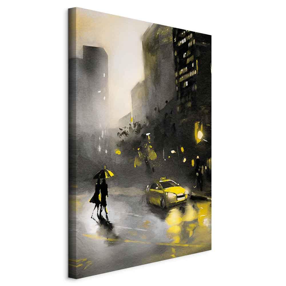 Lærredsbillede City Glow lodret vægkunst - 20 x 30 cm - På italiensk lærred