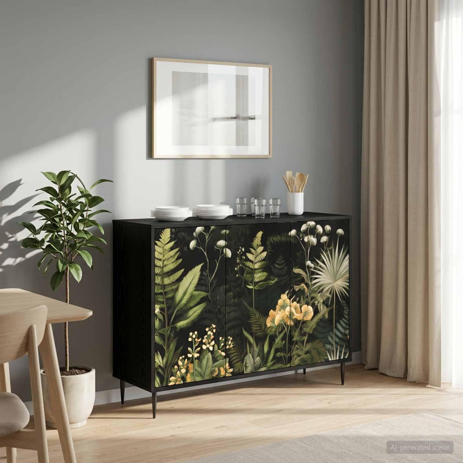 Skænk RHENEN i sort eg 102 x 33 x 76 cm