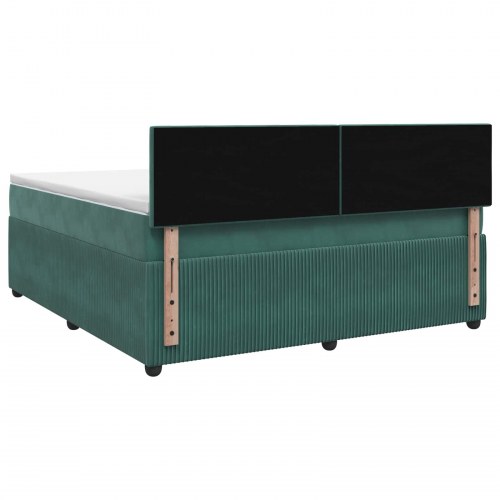 Boxmadras seng med topmadras 140 x 200 cm i mørkegrøn fløjl