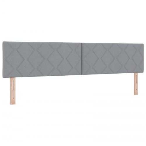 Boxmadras med topmadras 200 x 200 cm lysegrå stof