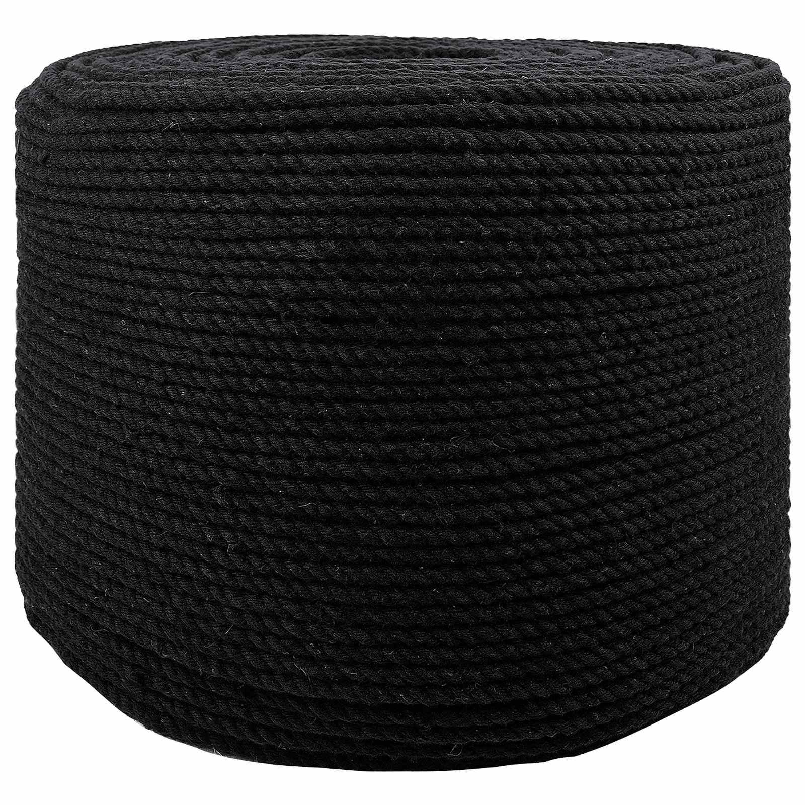 Bomuldssnor 6 mm 100 m sort - 100% bomuld