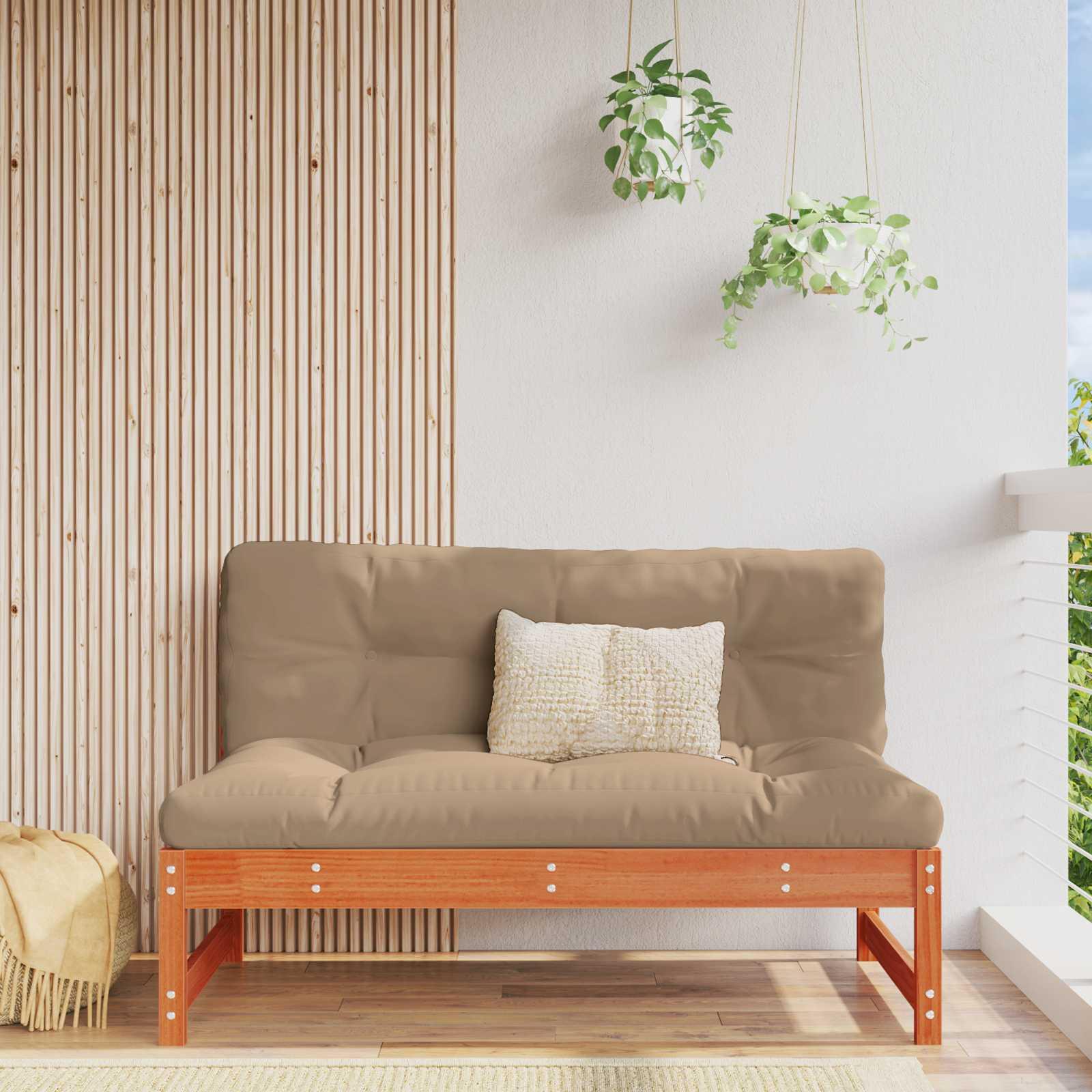 Have mellemsofa i massivt fyrretræ voksbrun 120 x 84 x 70 cm