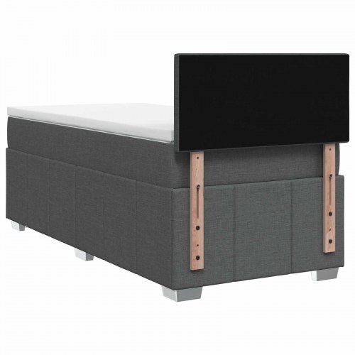 Boxmadras seng med topmadras og LED mørkegrå 90 x 190 cm