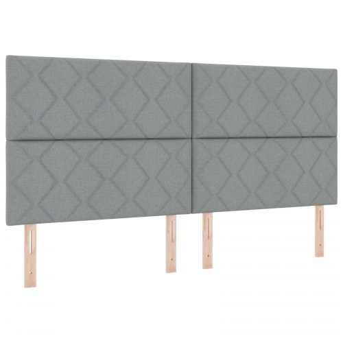 Boksmadras seng med topmadras 200 x 200 cm lysegrå stof