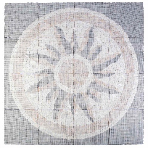 Mosaikfliser med solmønster flerfarvet 120 x 120 cm marmor
