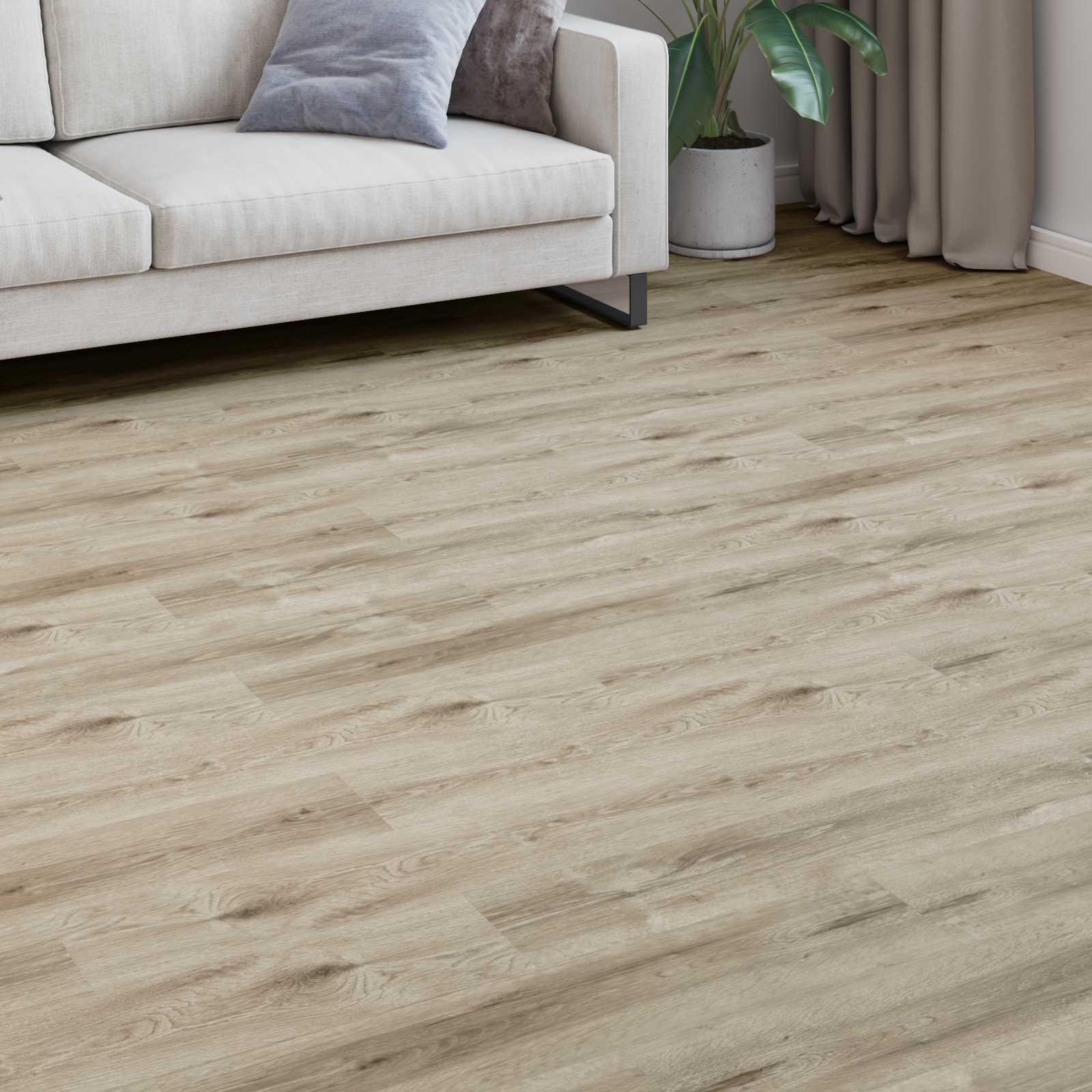 Laminatgulv hvidkalket brun 101 x 20 x 0,8 cm - 15 stk.