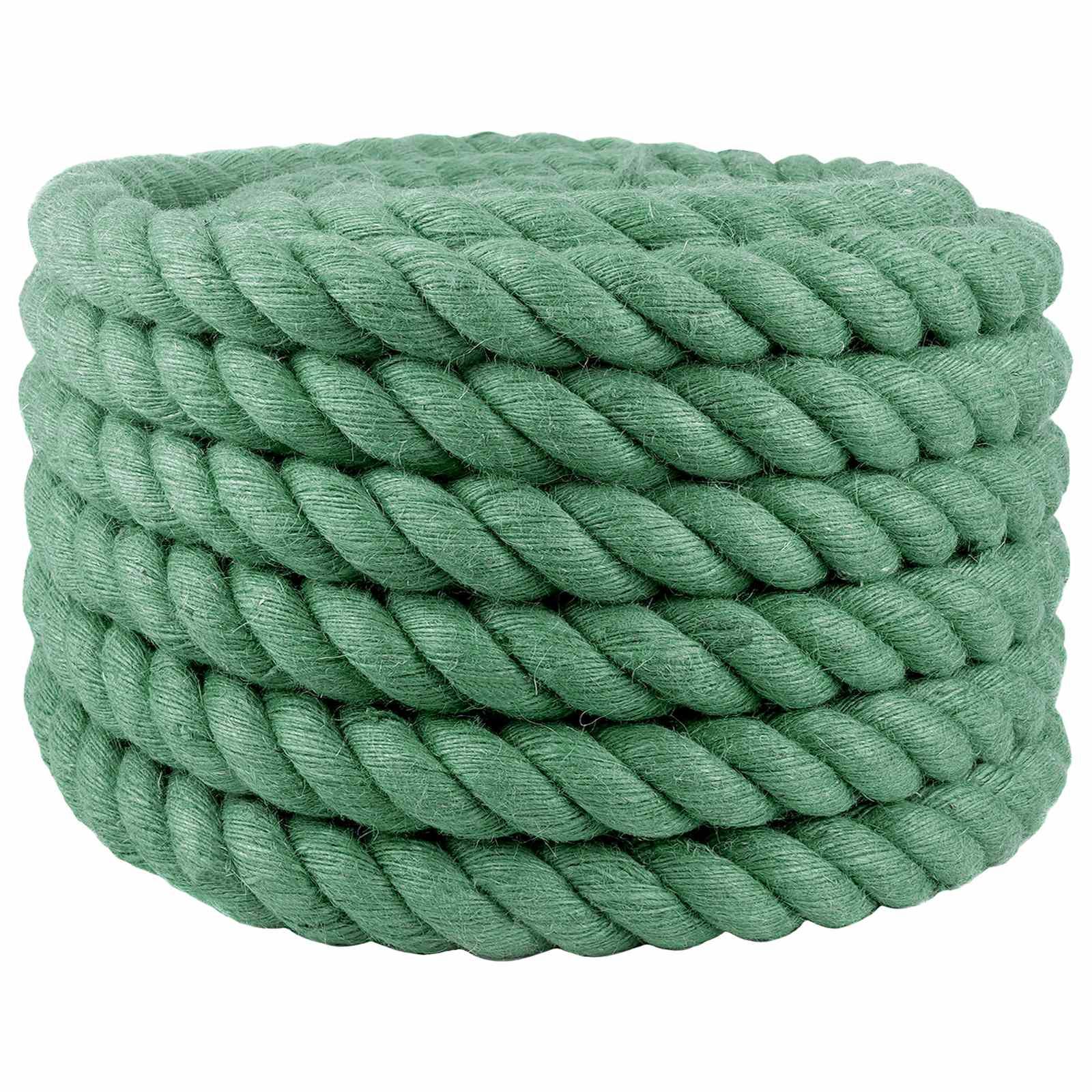 Jute reb 36 mm grøn 5 m - 100% Tossa jute