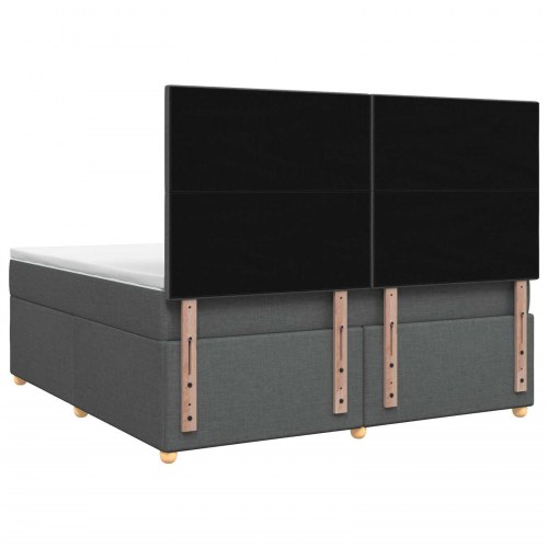 Boxmadras med topmadras 160 x 200 cm mørkegrå stof