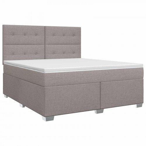 Kontinentalseng med madras og topmadras 140 x 190 cm - gråbrun stof
