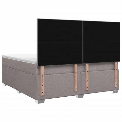 Kontinentalseng med madras og topmadras 140 x 190 cm - gråbrun stof