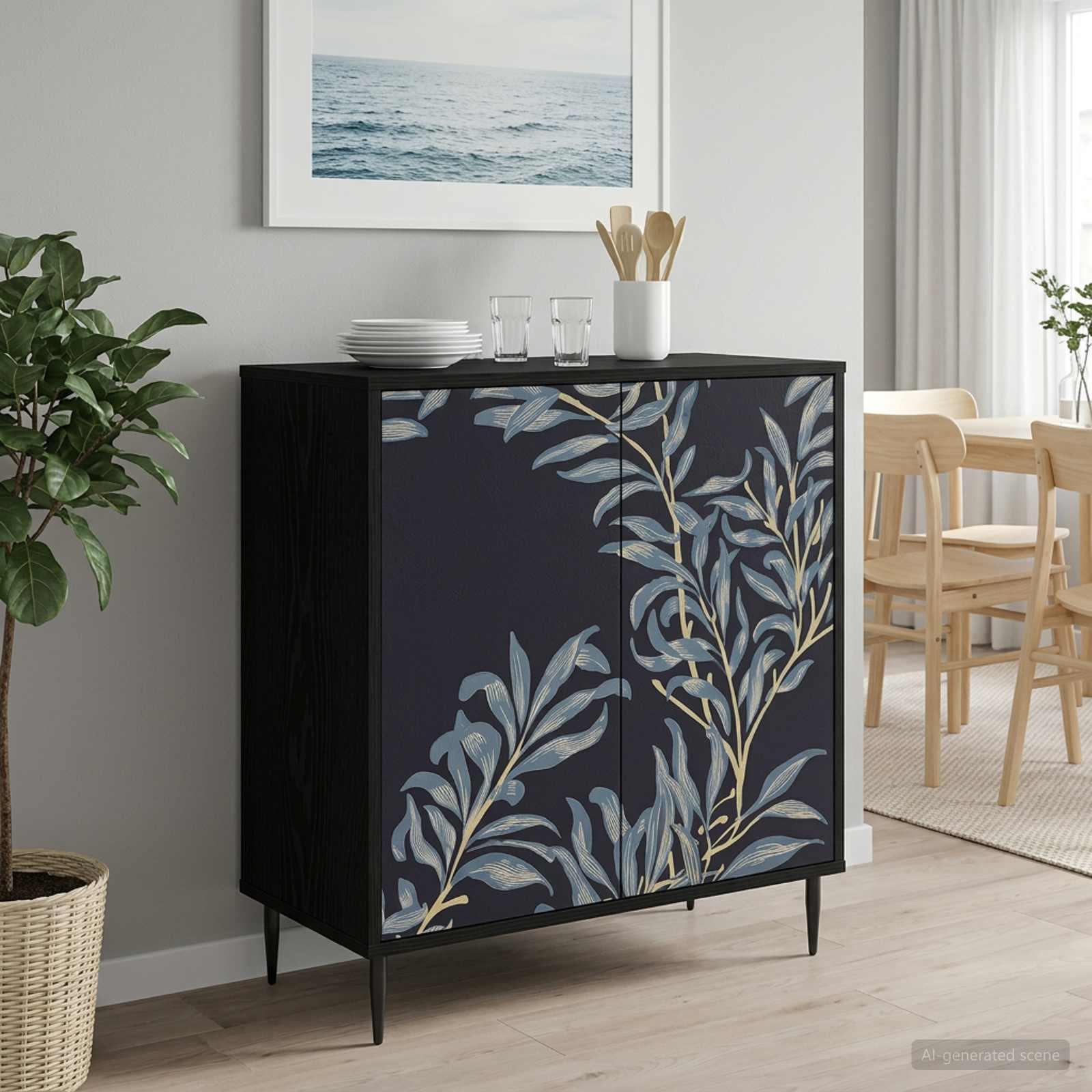 Skænk DOKKUM i sort eg 69 x 33 x 76 cm med 2 låger