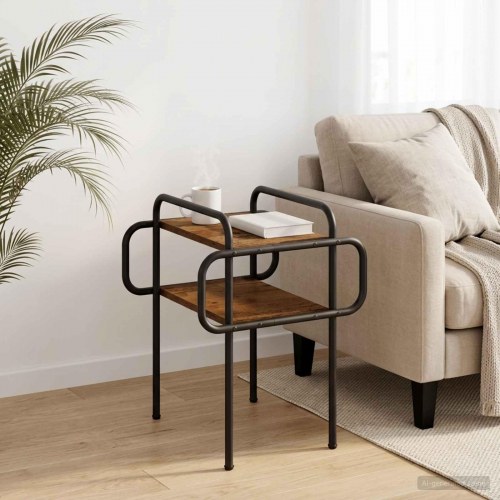 Sofabord i gammelt træ 40 x 40 x 51 cm med 2 hylder