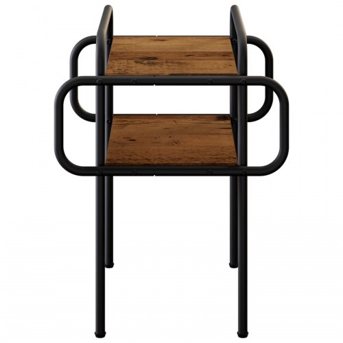 Sofabord i gammelt træ 40 x 40 x 51 cm med 2 hylder