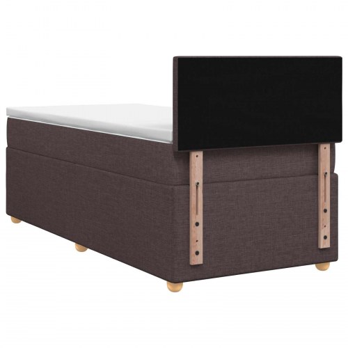Boxspring seng med madras og topmadras 80 x 200 cm mørk brun stof