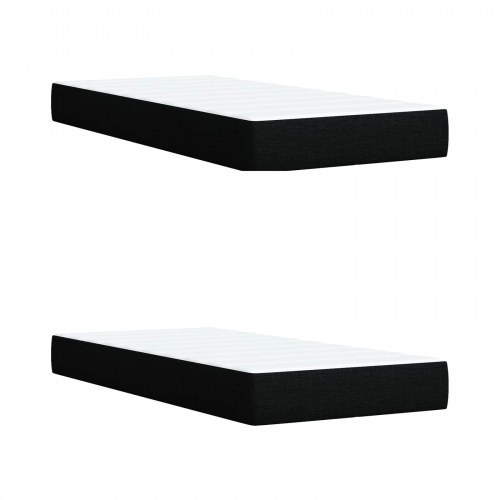 LED opbevaringsseng med madras 180 x 200 cm sort stof