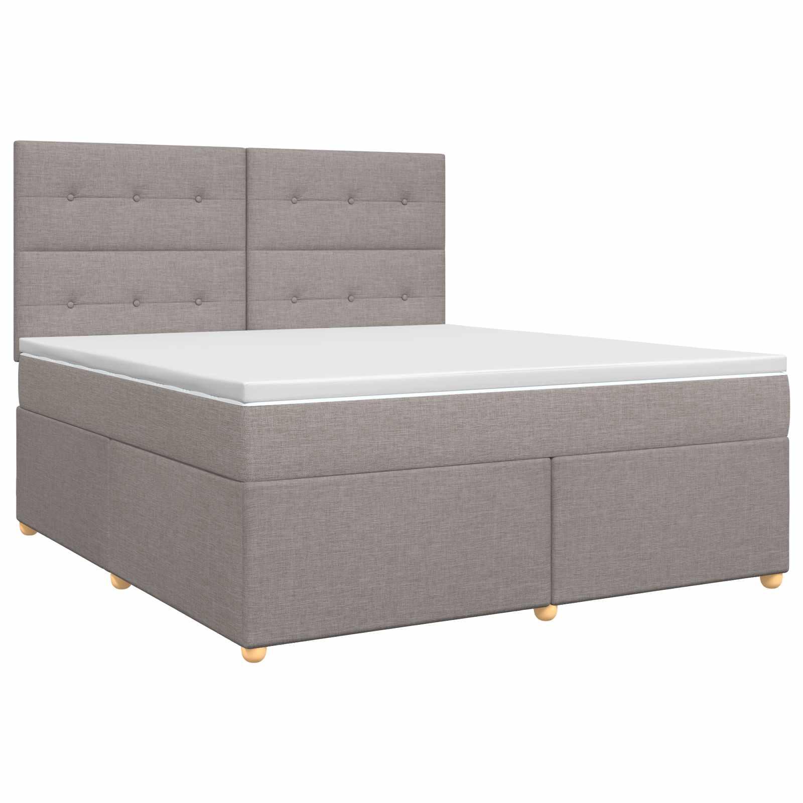 Boxmadras seng med topmadras 140 x 200 cm gråbrun stof