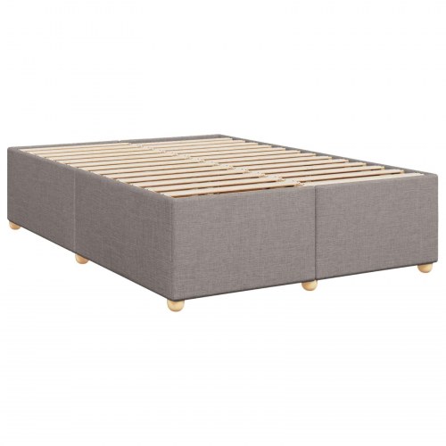 Boxmadras seng med topmadras 140 x 200 cm gråbrun stof