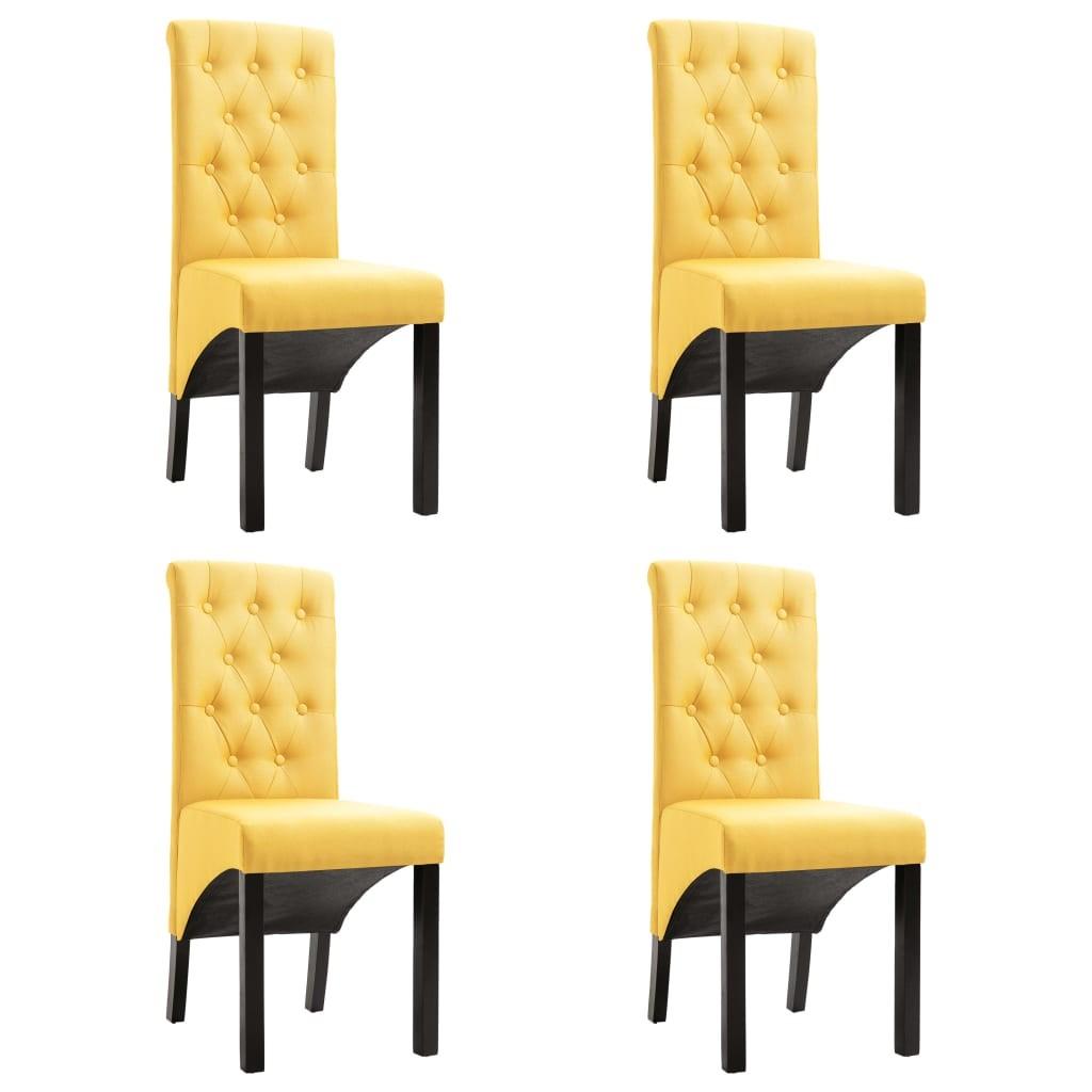 Spisebordsstole 4 stk. stof gul