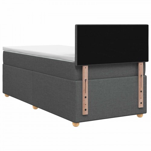 Boxmadras med topmadras 80 x 200 cm mørkegrå stof
