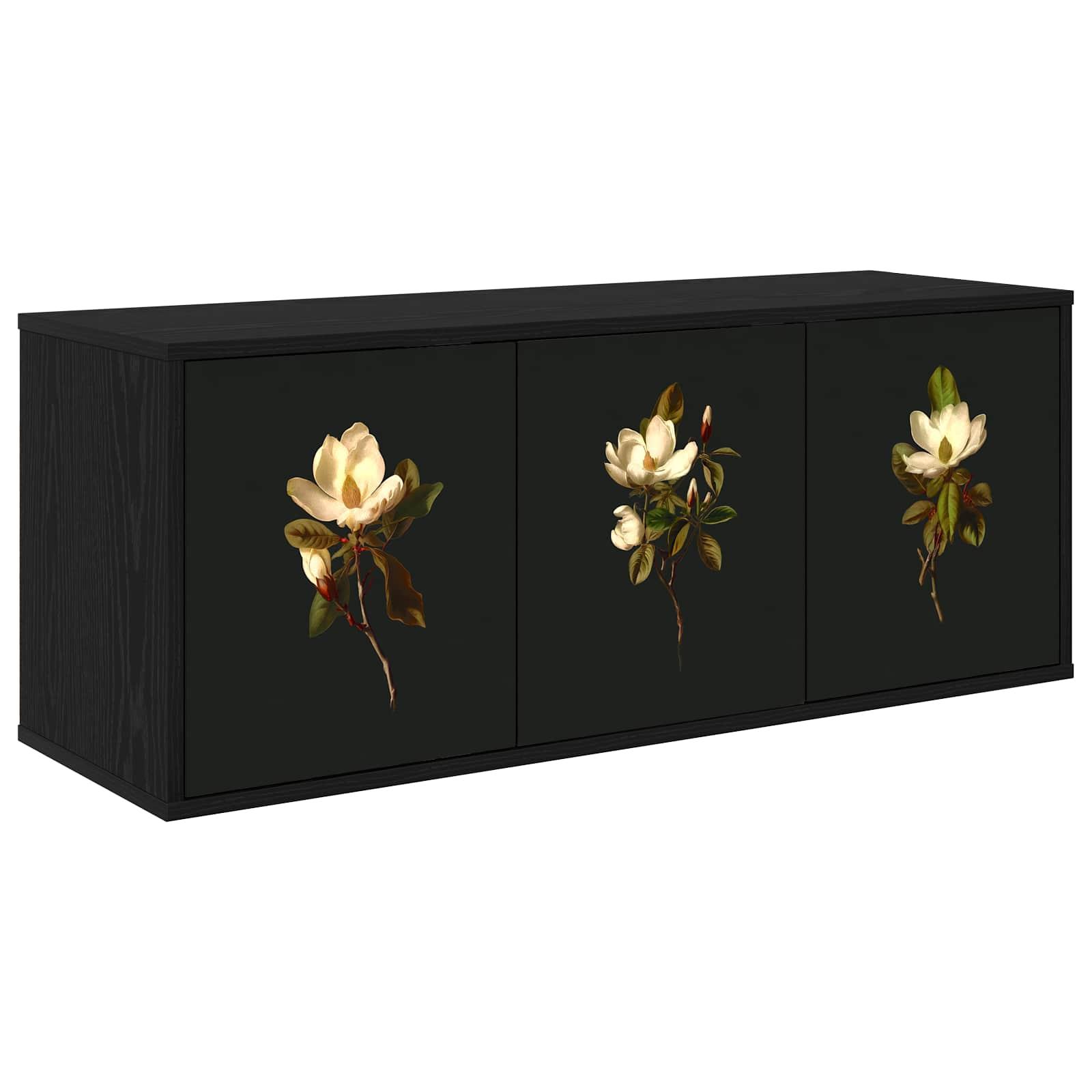 Væghængt TV-skab BREMEN 102 x 33 x 40 cm sort eg