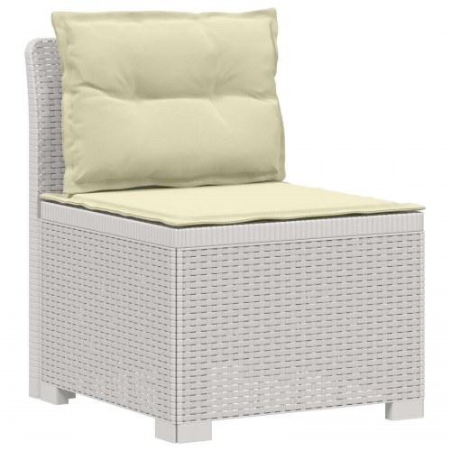 7-personers loungesæt have-sofa i rattanlook PP hvid med creme puder