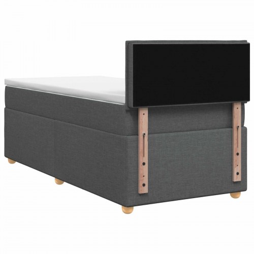 Boxspring seng med madras og topmadras 80 x 200 cm - mørkegrå stof