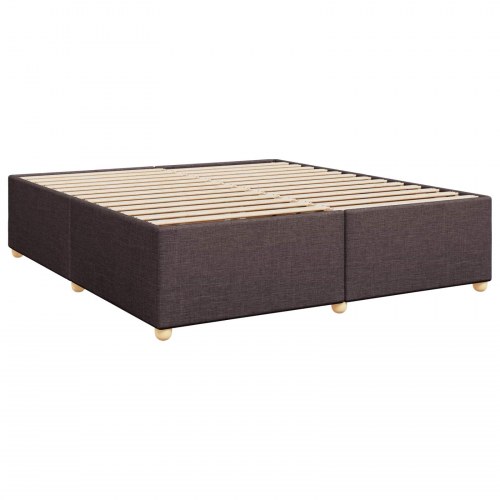 Kontinentalseng med madras og topmadras 200 x 200 cm mørk brun stof