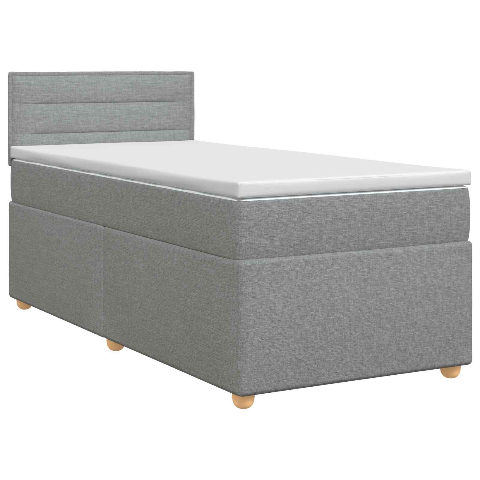 Boxspring seng med madras, topmadras og hovedgærde 80 x 200 cm - lysegrå