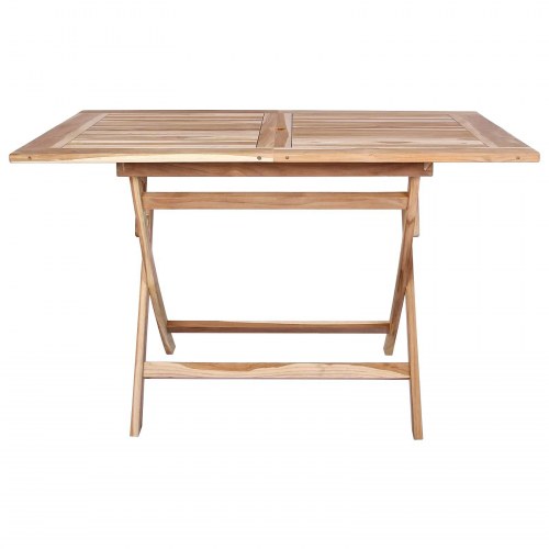 Sammenklappeligt havebord i teak naturfarvet 120 x 70 x 75,5 cm