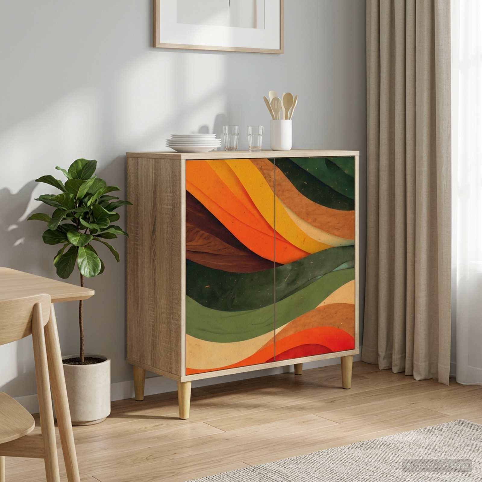 Sideboard BONN i sonoma-eg 69 x 33 x 75 cm med 2 låger