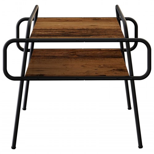 Sofabord i gammelt træ 50 x 50 x 51 cm med 2 hylder
