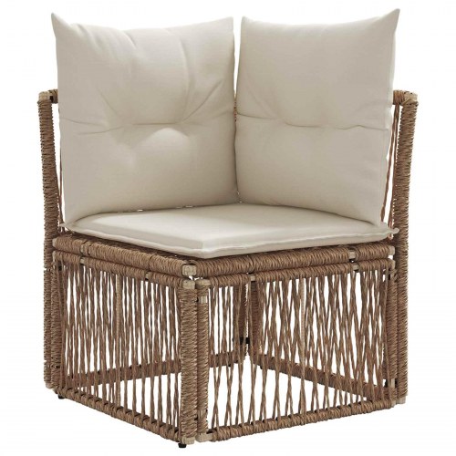 Havesofa sæt 5 dele i beige polyrattan