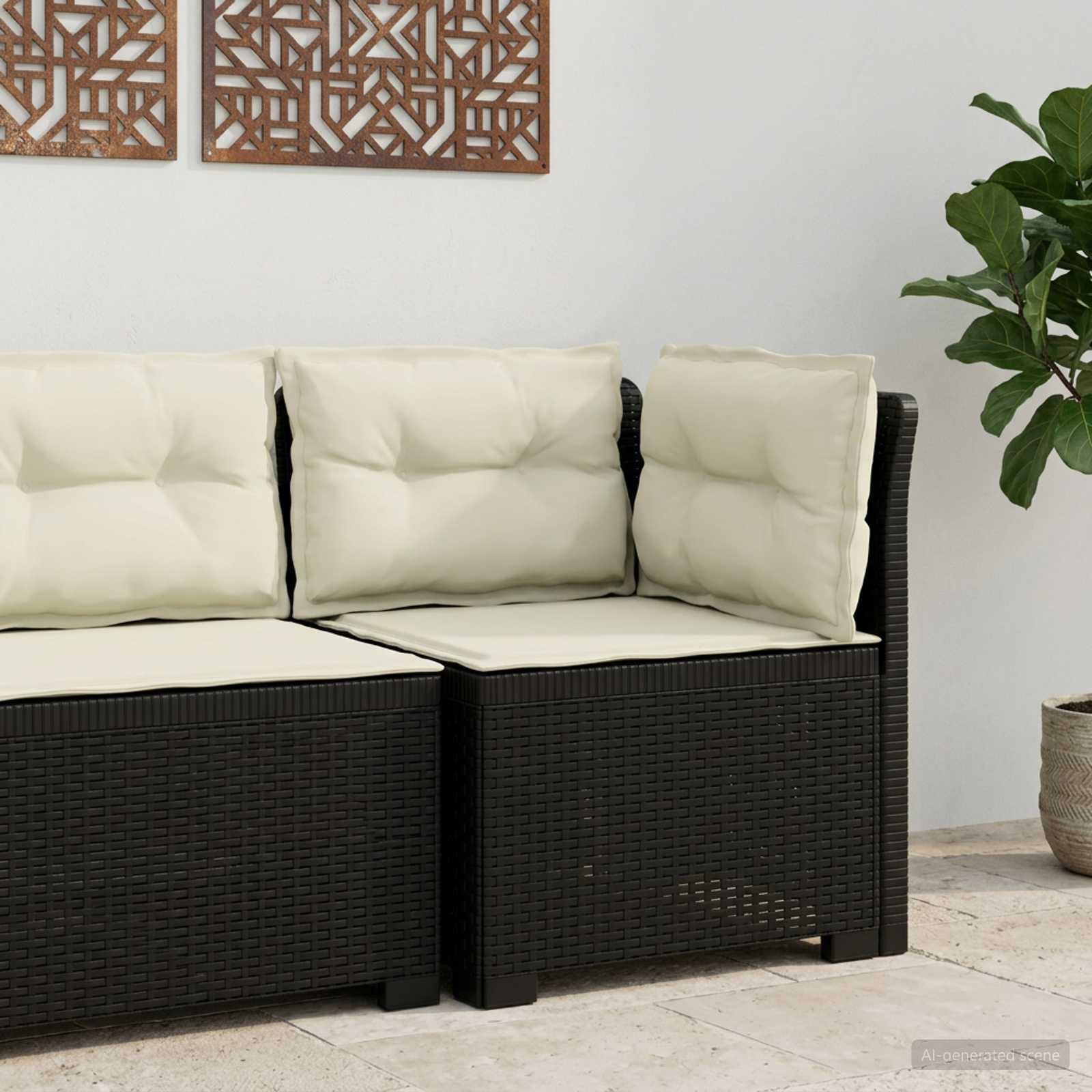 vidaXL 1-personers Havemøbelsofa med Pudefyld Rattan Look PP Antracit