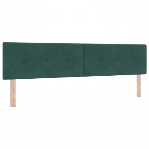 Boksmadras seng med topmadras 200 x 200 cm i mørkegrøn fløjl