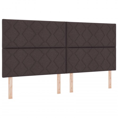 Seng med madras og topmadras 200 x 200 cm - mørk brun stof