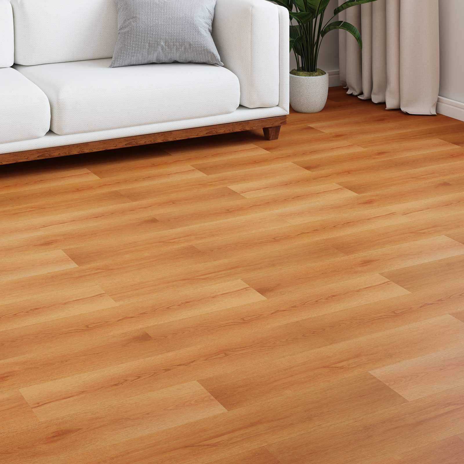 Laminatgulv beige 101 x 20 x 0,8 cm 5 stk. i konstrueret træ