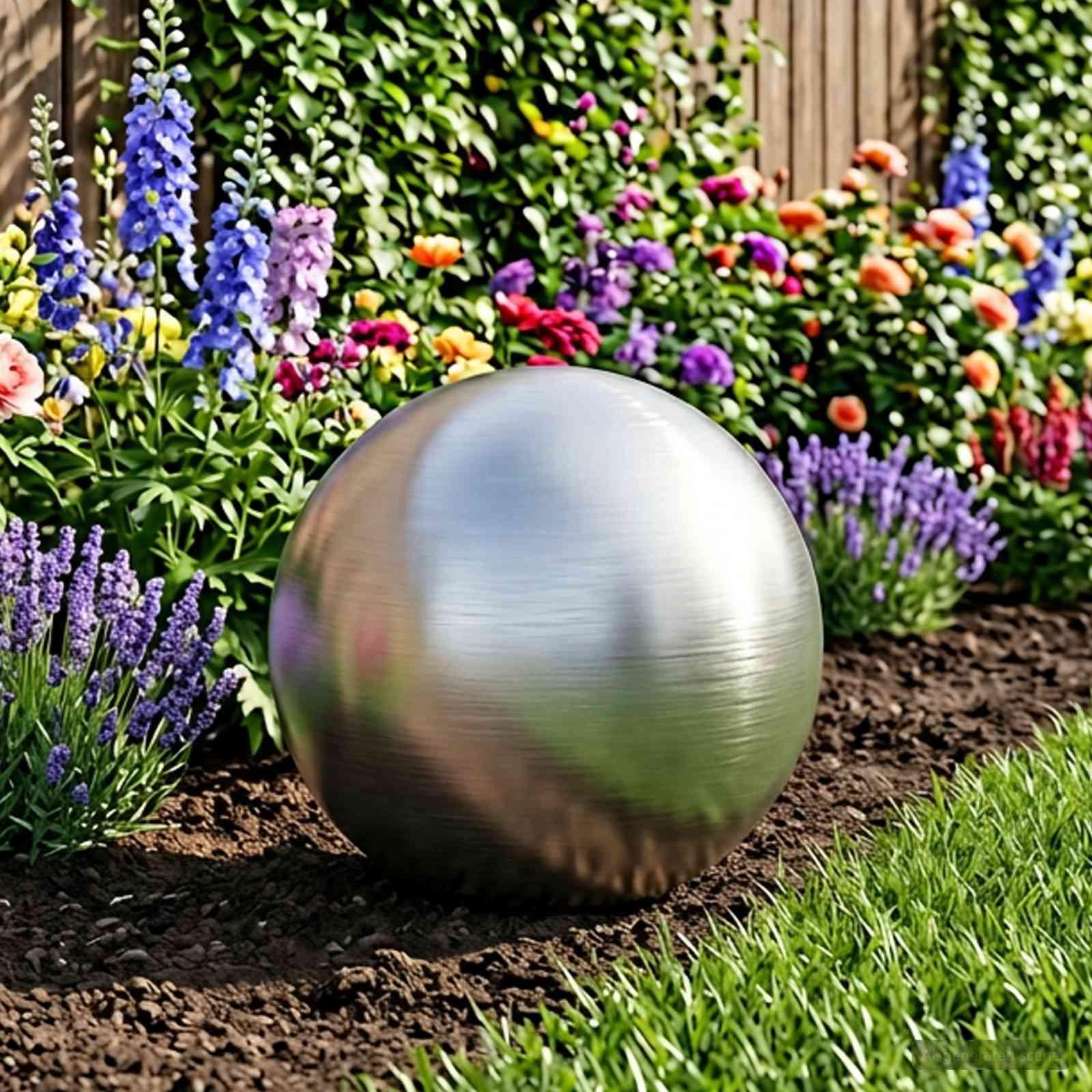 Dekorativ bold i børstet rustfrit stål Ø 30 cm sølv