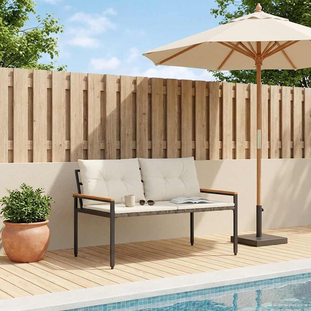 Udendørs 2-personers havebænk i polyrattan 116 x 67,5 x 72 cm - cremehvid