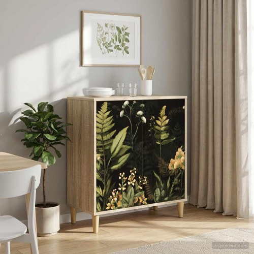 Sideboard RHENEN i sonoma-eg 69 x 33 x 75 cm - skænk i konstrueret træ