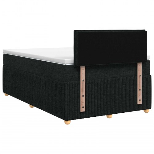 Boxmadras seng med topmadras og hovedgærde 120 x 200 cm sort stof