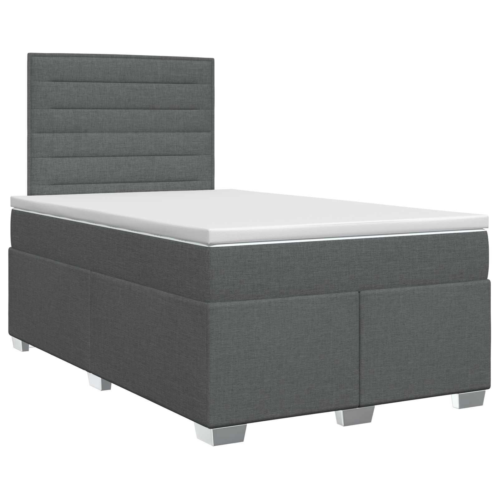 Boxspring seng med madras og topmadras 120 x 190 cm mørkegrå stof